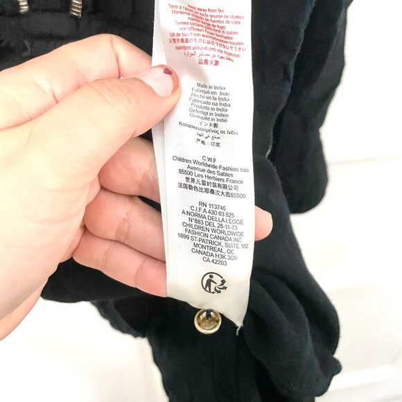 Chloe Girls Mini Me Black Beaded Runway Long Sleeve Dress Size 8 - Picture 4 of 7